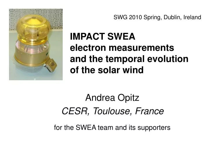 impact swea electron measurements and the temporal evolution of the solar wind