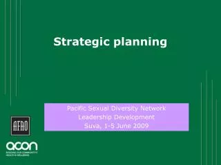 Strategic planning