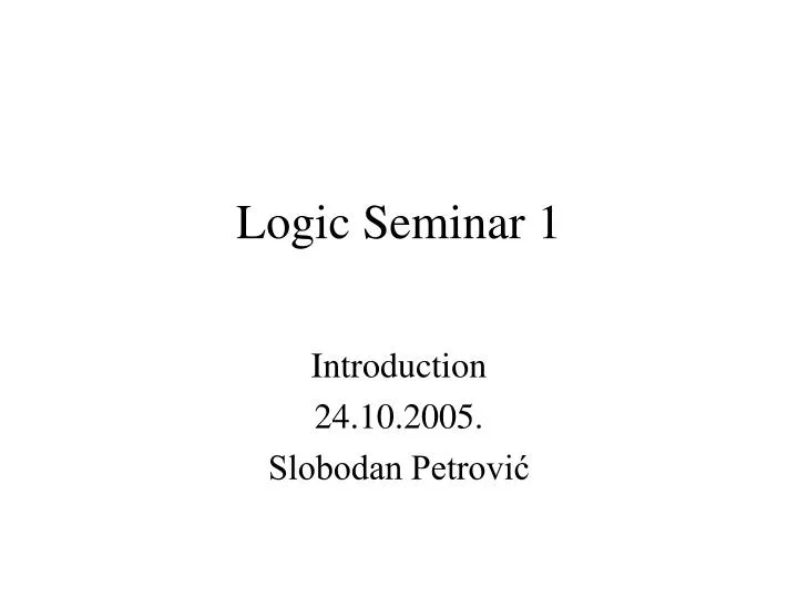 logic seminar 1