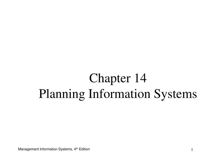 chapter 14 planning information systems