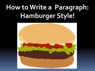 How to Write a Paragraph: Hamburger Style!