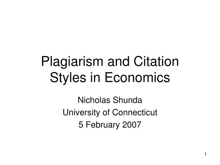 plagiarism and citation styles in economics