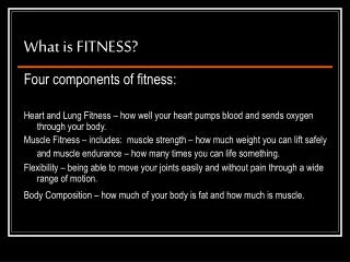 What is FITNESS?