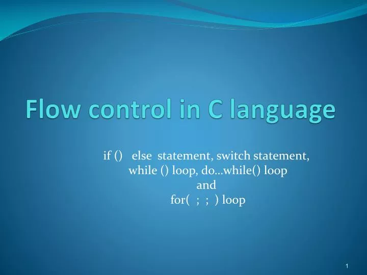 flow control in c language
