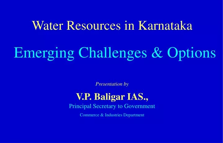 water resources in karnataka emerging challenges options