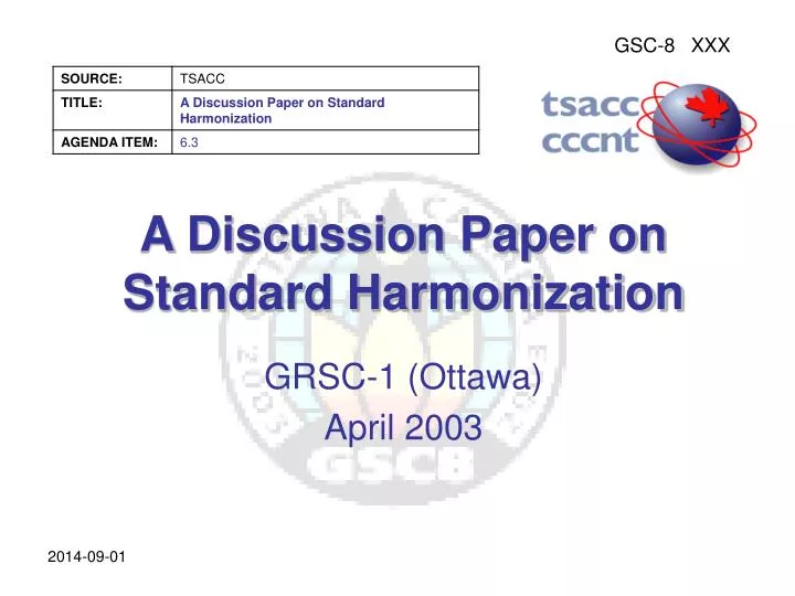 a discussion paper on standard harmonization