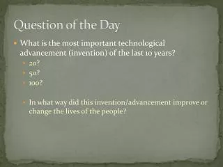 question of the day