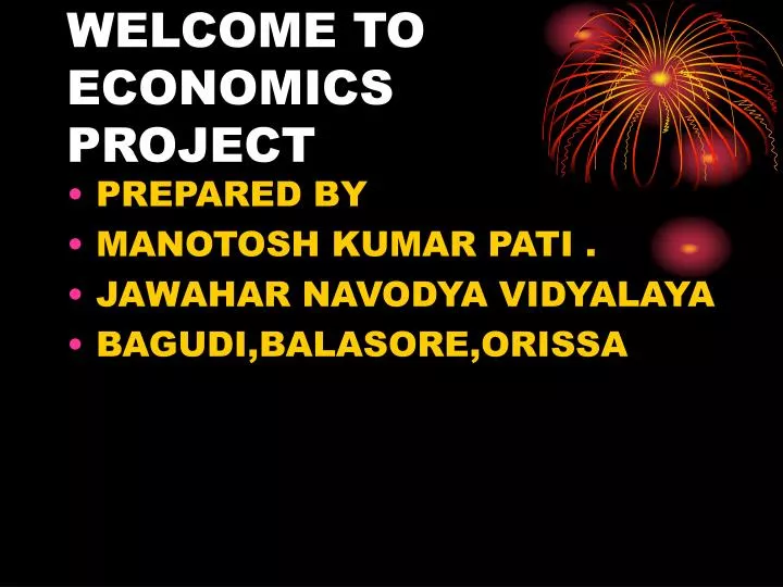 welcome to economics project