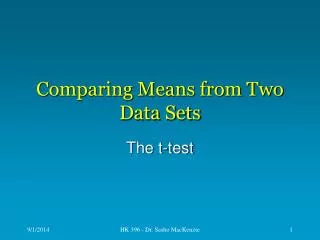 Comparing Means from Two Data Sets