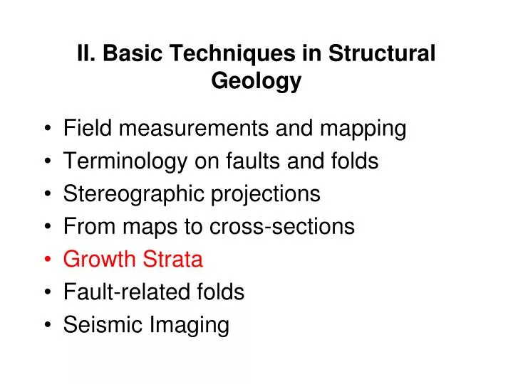 ii basic techniques in structural geology