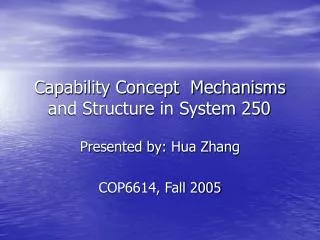 capability concept mechanisms and structure in system 250