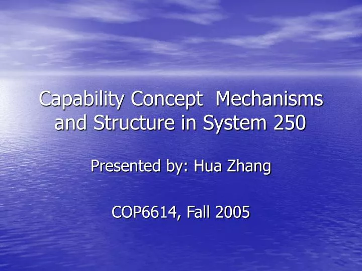 capability concept mechanisms and structure in system 250
