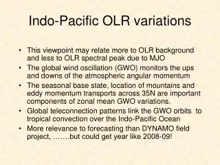 Indo-Pacific OLR variations