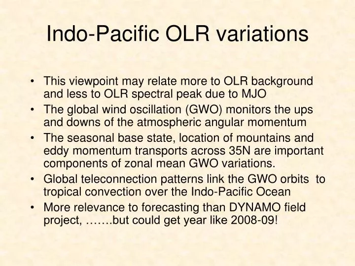 indo pacific olr variations