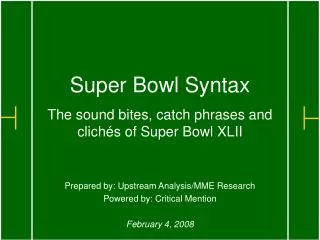 Super Bowl Syntax