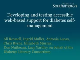 Developing and testing accessible web-based support for diabetes self-management