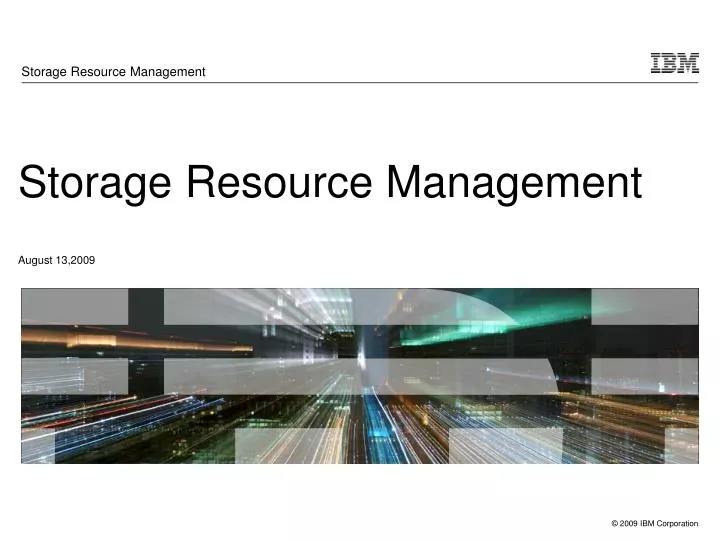 storage resource management