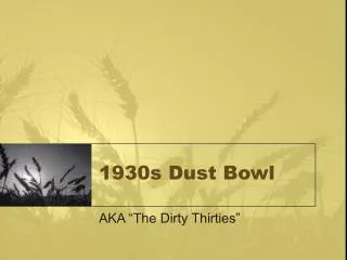 1930s Dust Bowl