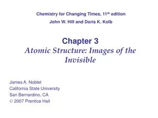 Chapter 3 Atomic Structure: Images of the Invisible
