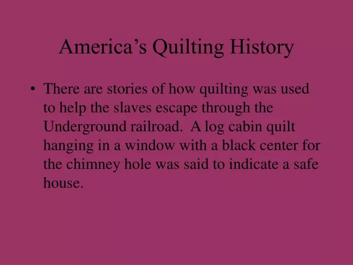 america s quilting history