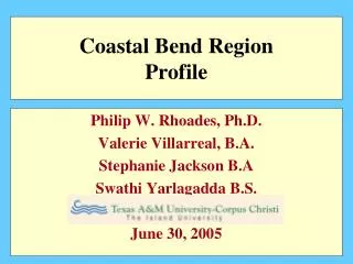 Coastal Bend and State Population % Distribution by Age Groups 2000