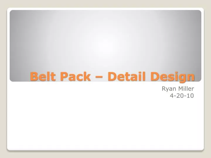 belt pack detail design