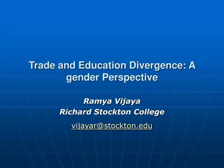 trade and education divergence a gender perspective