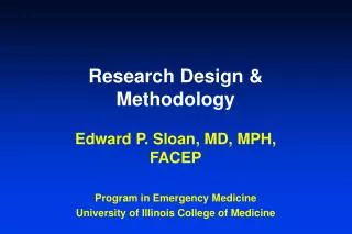 Research Design &amp; Methodology