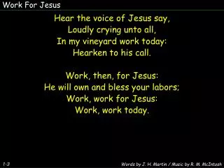Work For Jesus
