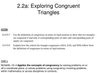 2.2a: Exploring Congruent Triangles