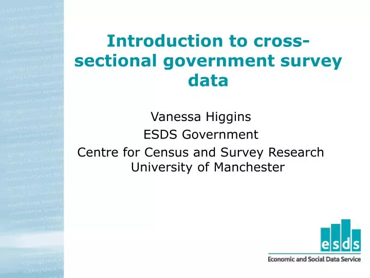 introduction to cross sectional government survey data