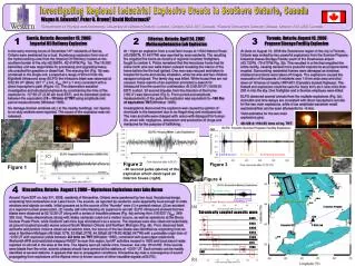 Investigating Regional Industrial Explosive Events in Southern Ontario, Canada