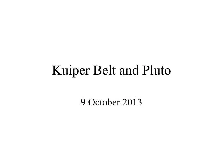 kuiper belt and pluto