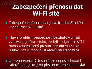 zabezpe en p enosu dat wi fi s t