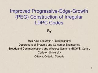 Improved Progressive-Edge-Growth (PEG) Construction of Irregular LDPC Codes