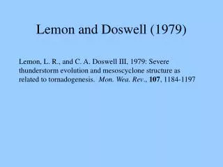 Lemon and Doswell (1979)