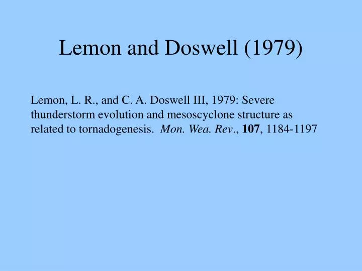 lemon and doswell 1979