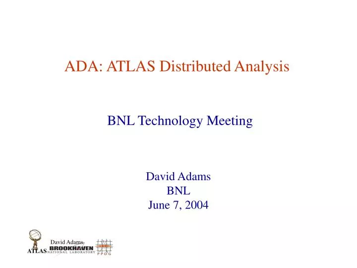 ada atlas distributed analysis