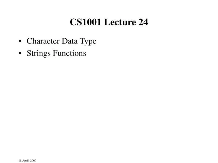 cs1001 lecture 24