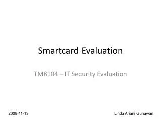 Smartcard Evaluation