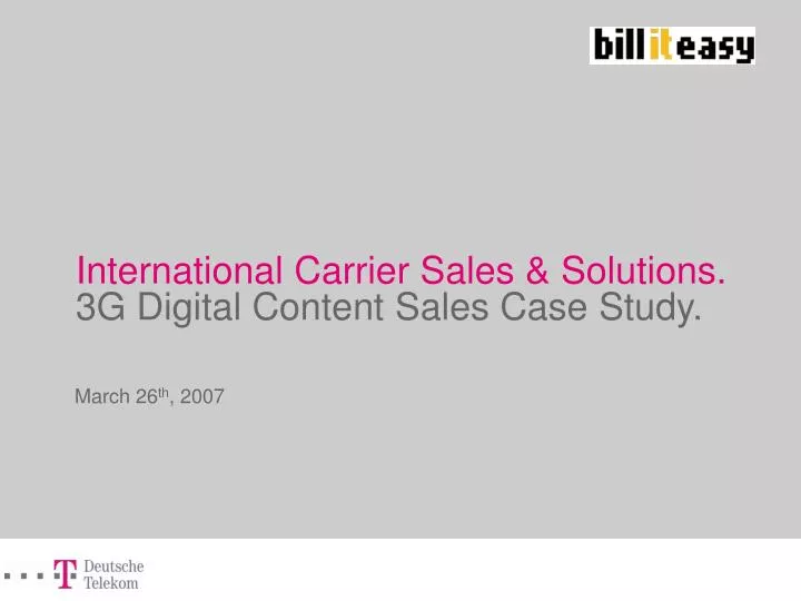 international carrier sales solutions 3g digital content sales case study