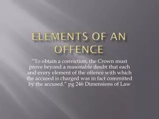 Elements of an offence