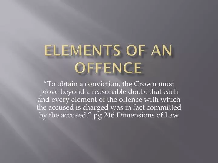 elements of an offence