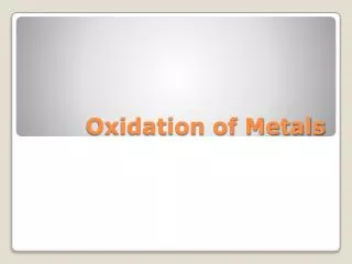 Oxidation of Metals