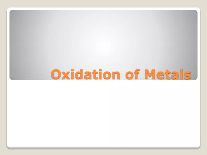 oxidation of metals