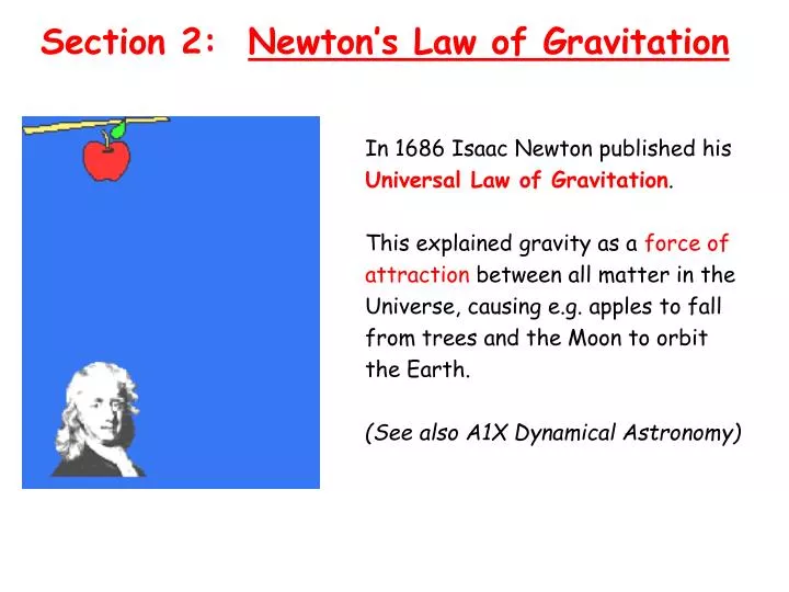 Ppt Section 2 Newtons Law Of Gravitation Powerpoint Presentation Id3766925 6112
