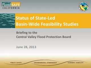 Status of State-Led Basin-Wide Feasibility Studies
