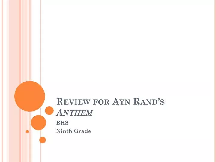review for ayn rand s anthem