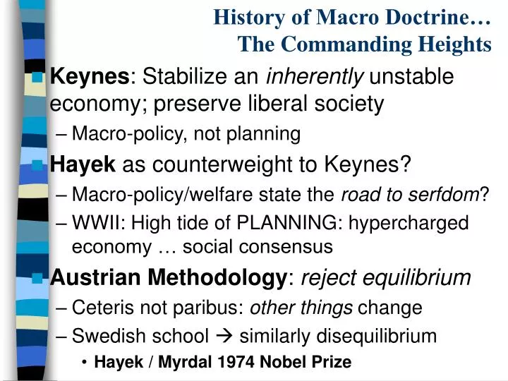 history of macro doctrine the commanding heights