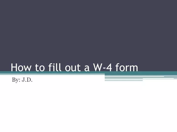 how to fill out a w 4 form